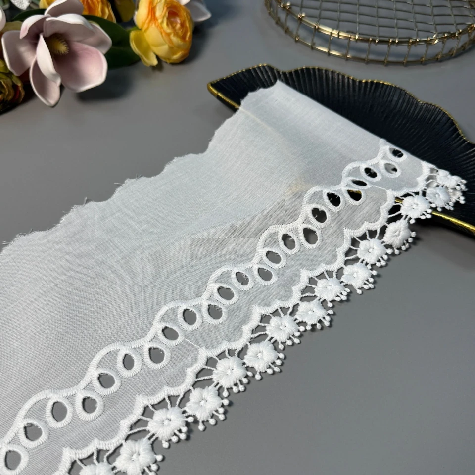 3D Мереживо прошва 0320807 15 см.(46 ярдів/42,06 м.), натуральний