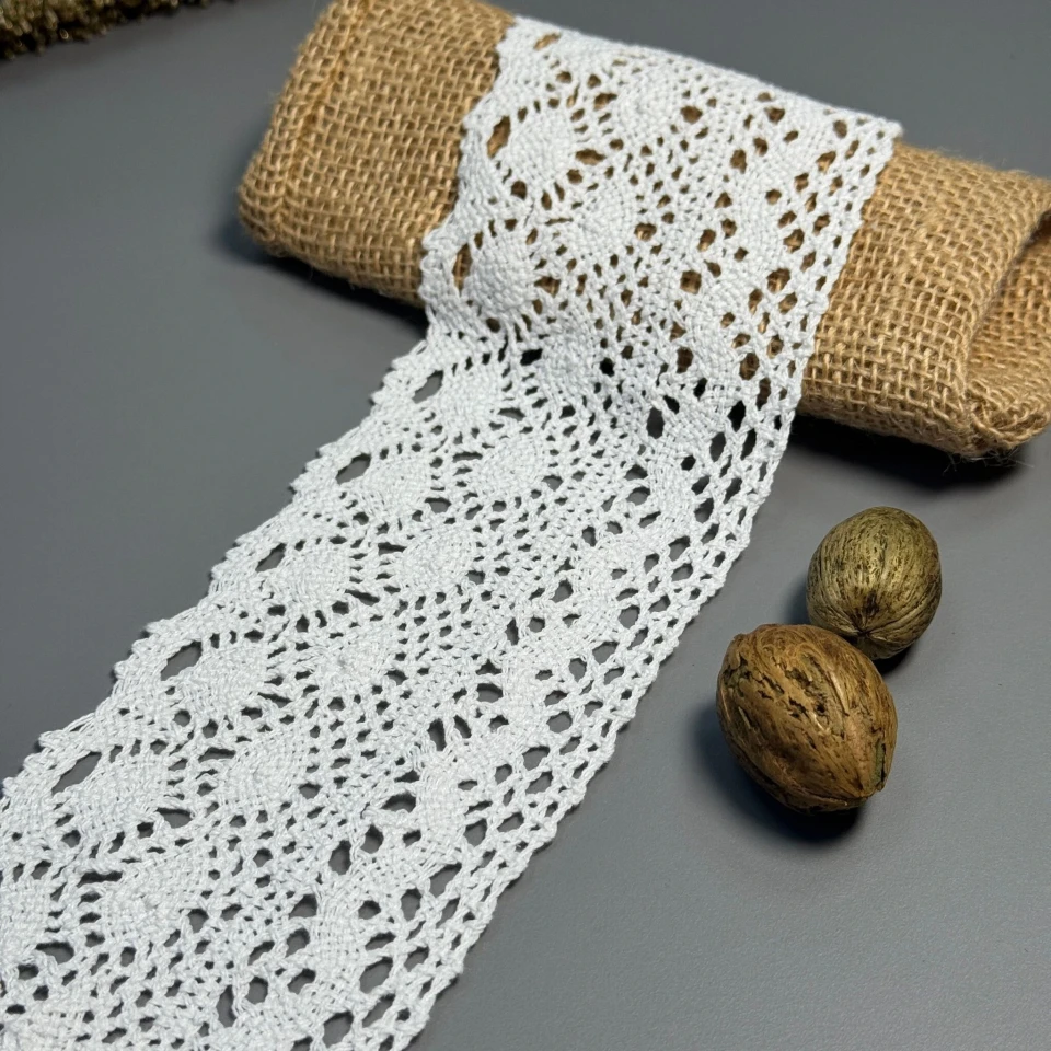 Мереживо макраме 5327 8 см (50 ярдів/45,7 м), білий