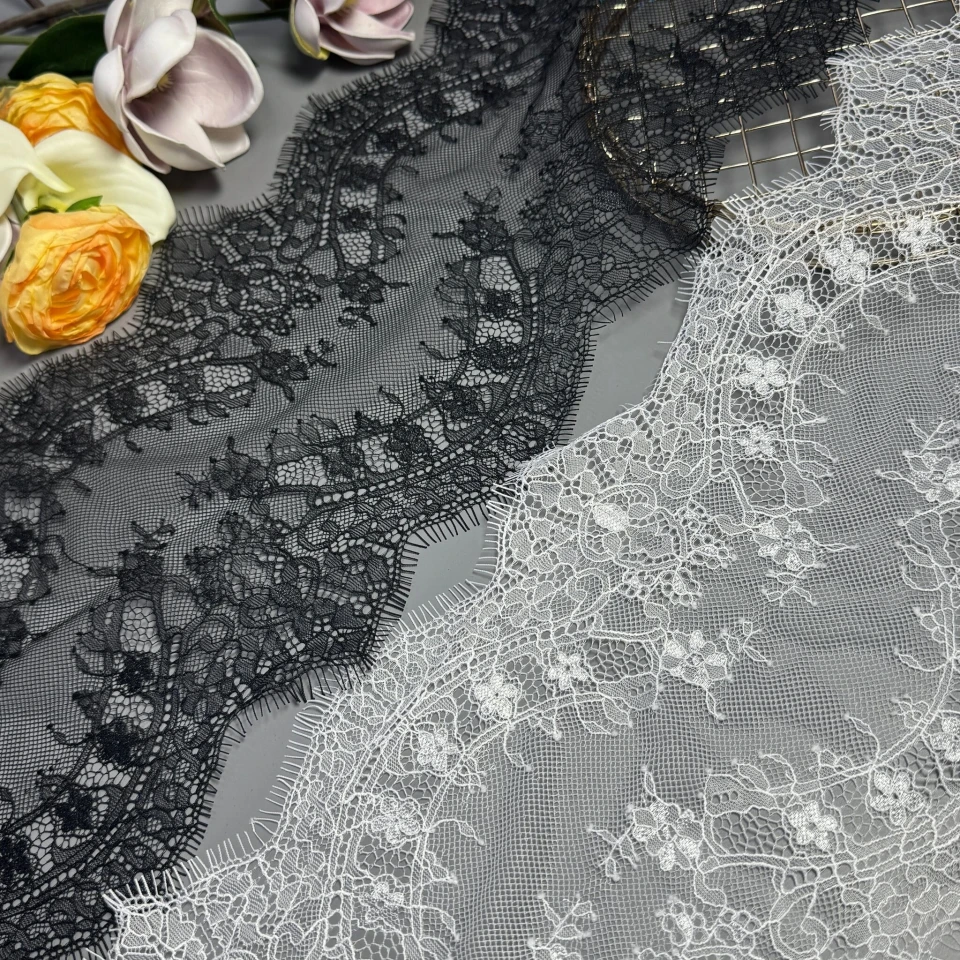 Мереживо французьке J73094 23 см. (10*3 м.), теплий білий