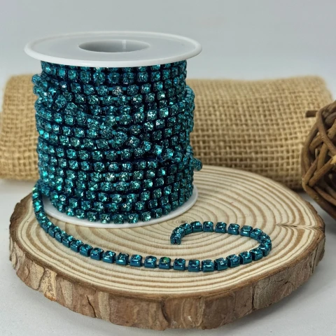 Цепі камні на бабінах ss 16 4 мм (10 ярдів), бірюза