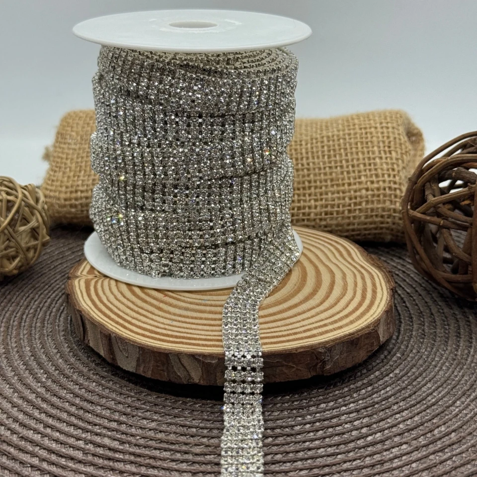 Цепі камні на бабінах ss 12 4 ряда 3 мм (10 ярдів), срібло