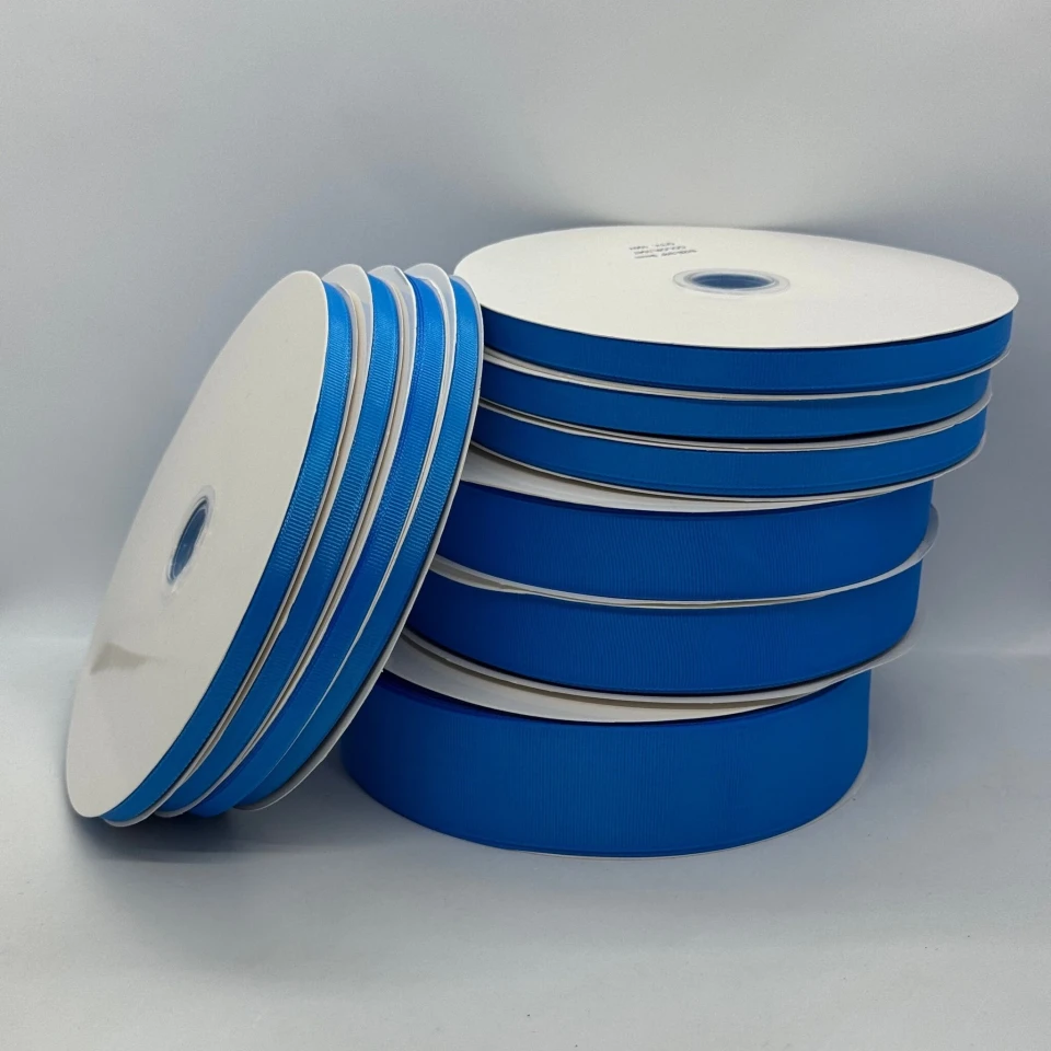 Стрічка репс 1 см (25*100 ярд/ 91 м.), 1047 синій лазурний