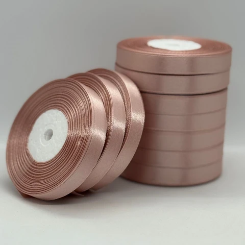 Стрічка атласна 1.2 см (10*36 ярдів), 107 світлий пудровий