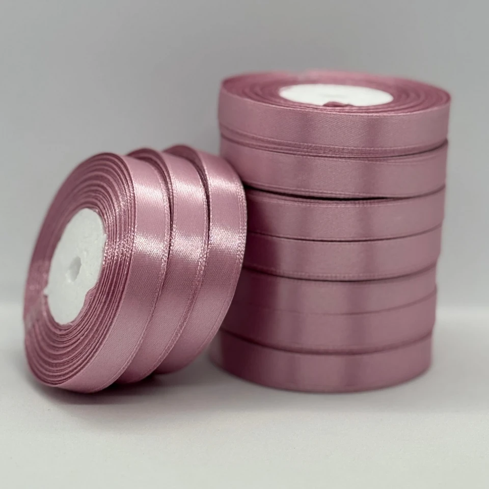 Стрічка атласна 1.2 см (10*36 ярдів), 169 рожеве золото