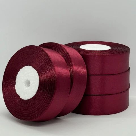 Стрічка атласна 2.5 см (5*36 ярдів), 165 сангрія