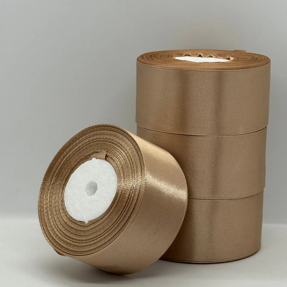 Стрічка атласна 4 см (5*36 ярдів) , 67 світлий коричневий