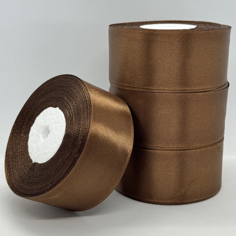 Стрічка атласна 4 см (5*36 ярдів) , 142 коричневий