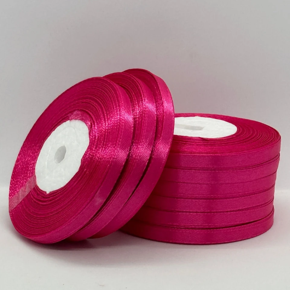 Стрічка атласна 0.6 см (10*36 ярдів), 28 малиновий