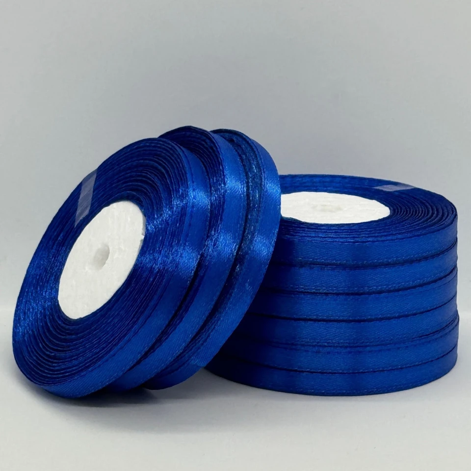 Стрічка атласна 0.6 см (10*36 ярдів), 122 електрик