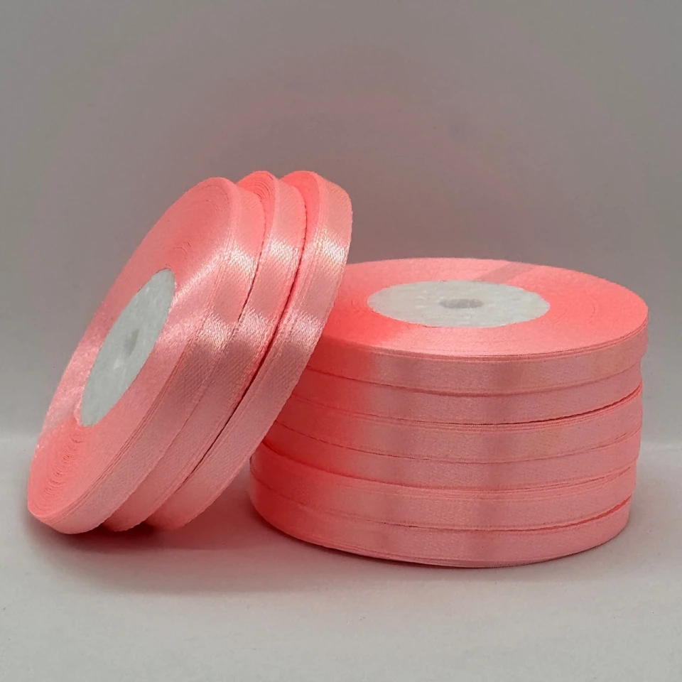 Стрічка атласна 0.6 см (10*36 ярдів), 89 світлий персик