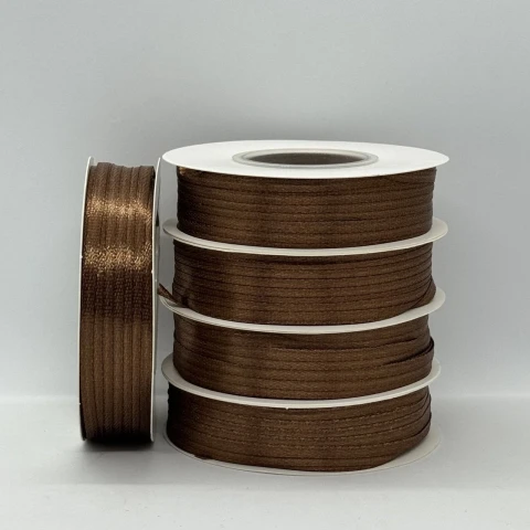Стрічка атласна 0.3 см (5*100 ярдів), 31 темний коричневий