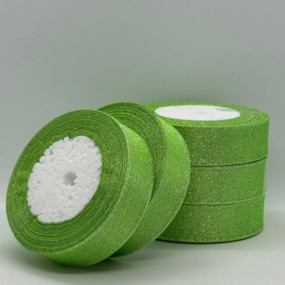 Тасьма парчева 2,5 см (5*25 ярдів/22,75 м.), 159 салатовий