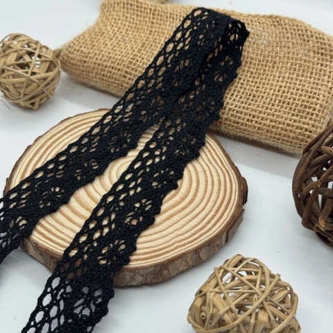 Мереживо макраме 8449 2,8 см (200 ярдів/182 м.), чорний