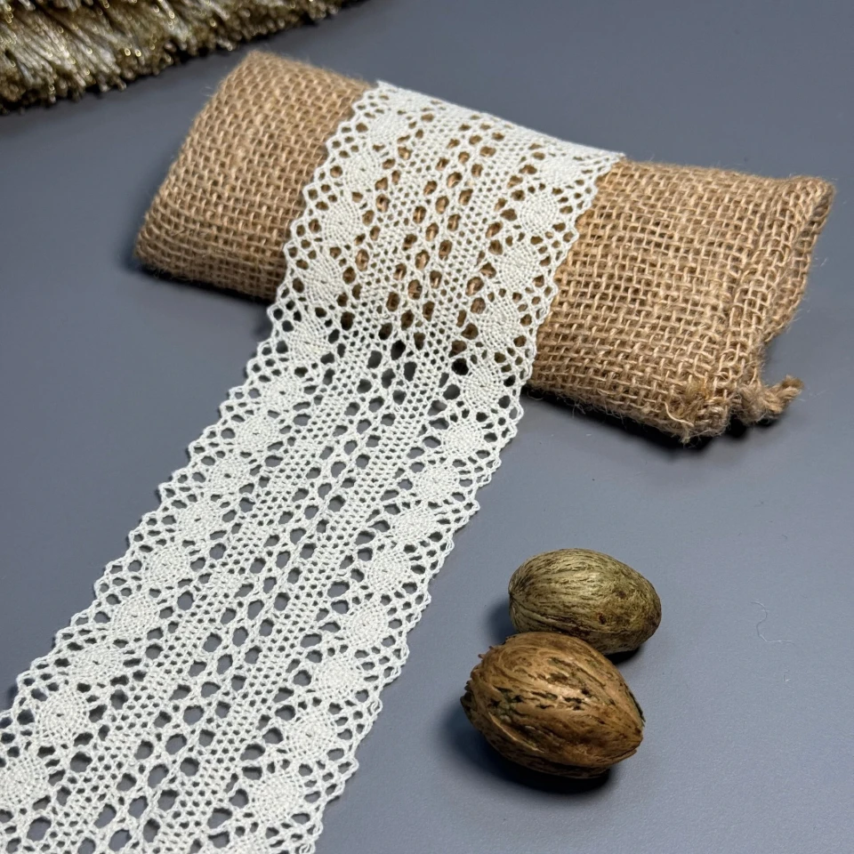 Мереживо макраме 8085 7 см.(50 ярдів/45,7 м.), бежевий