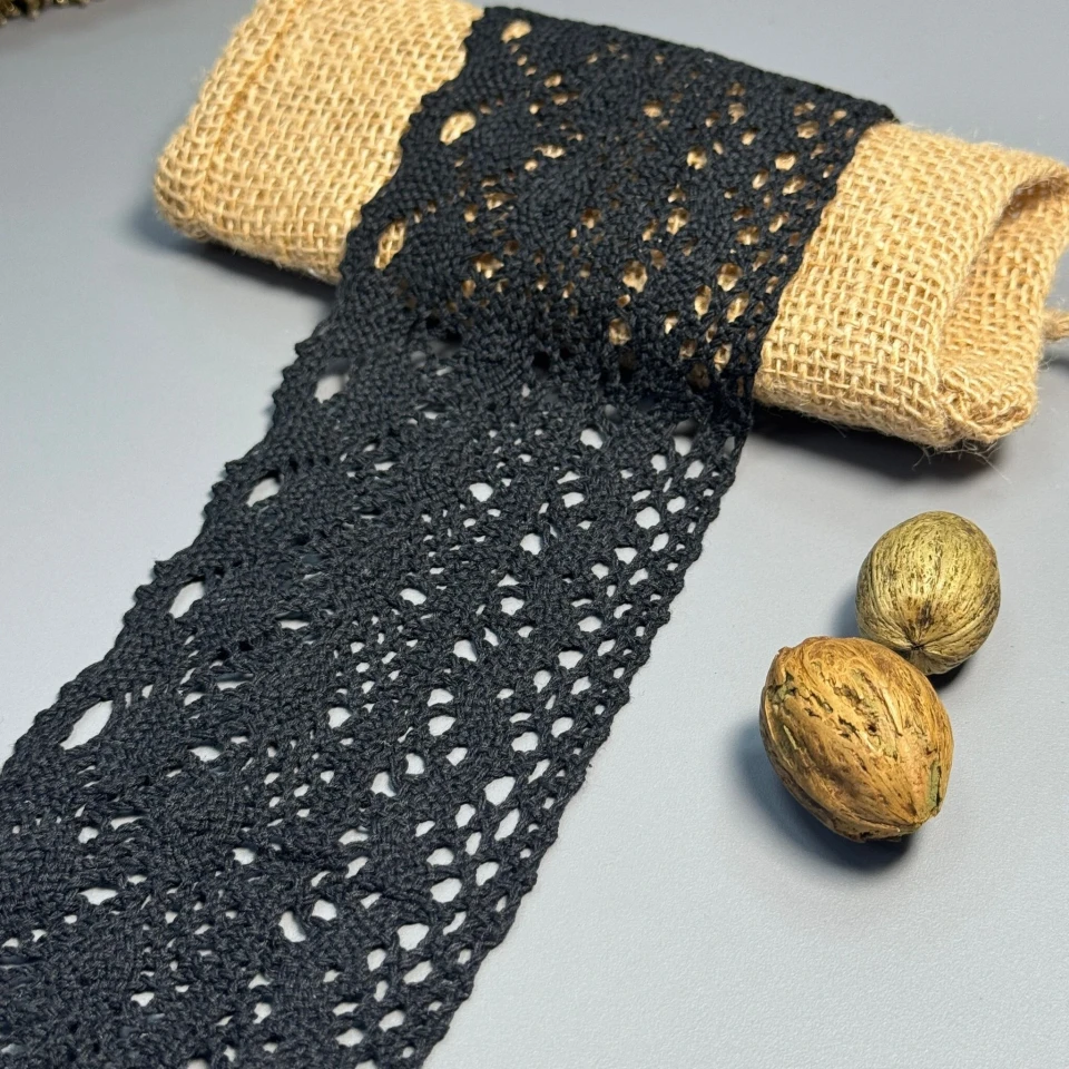 Кружево макраме 5327 8 см (50 ярдов/45,7 м), черный