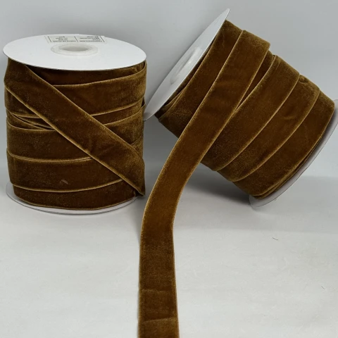 Стрічка оксамит 2 см (25 ярдів/22,75 м.), 87 бурий