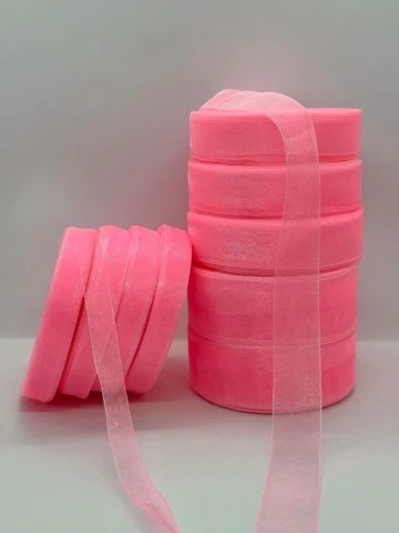 Стрічка органза 4 см (4*50 ярдів/45 м.), 1005 рожевий