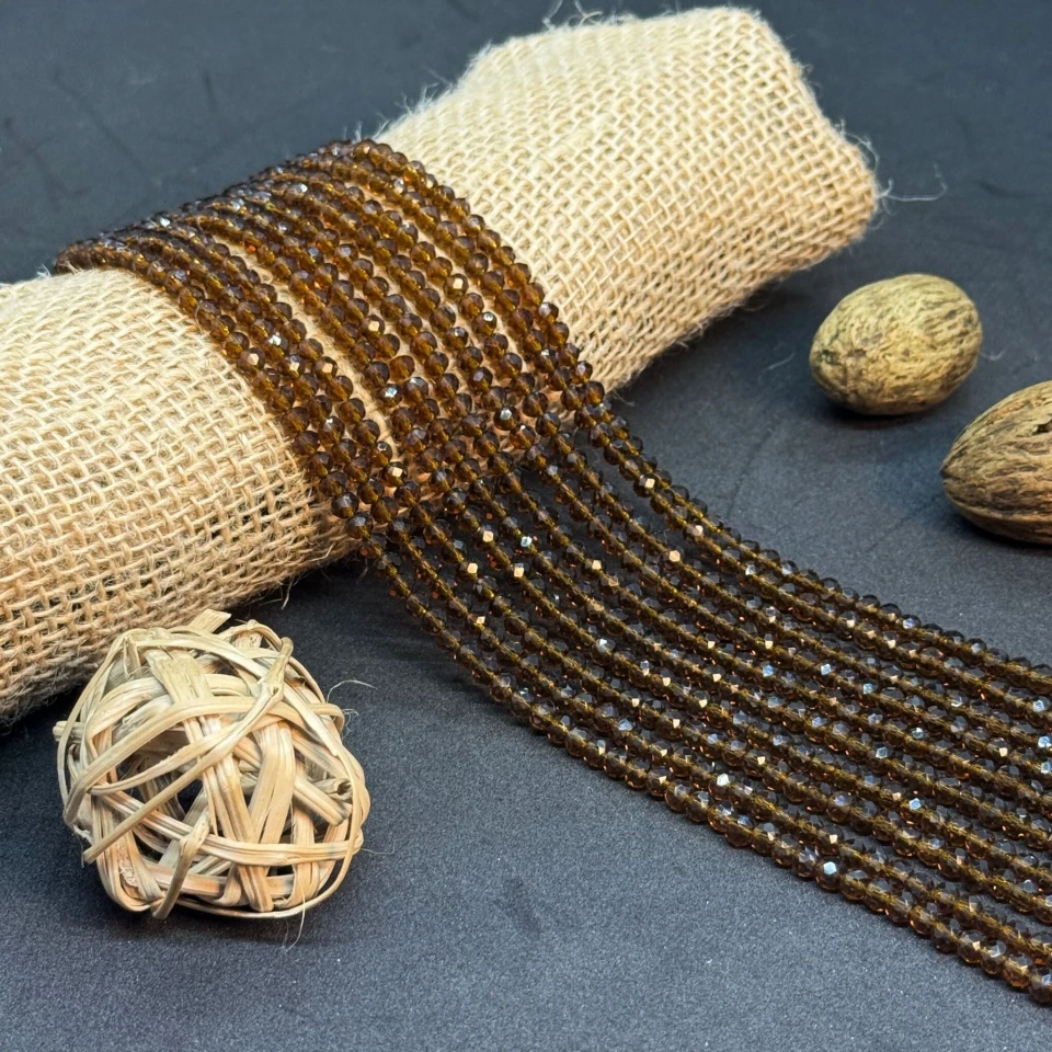 Хрусталь на нитці 4 мм (10*113 шт.), М030 світлий коричневий