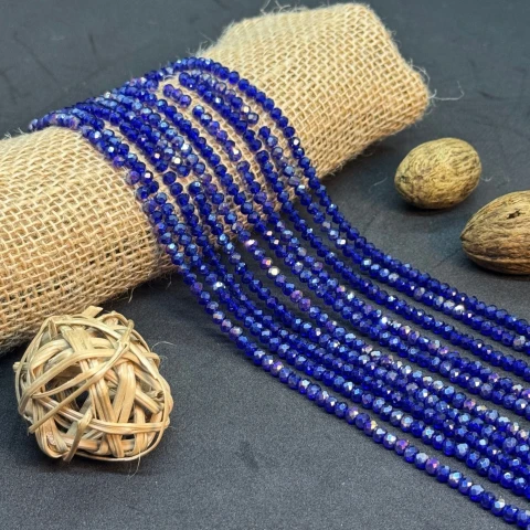 Хрусталь на нитці 4 мм (10*113 шт.), М153 синій АВ