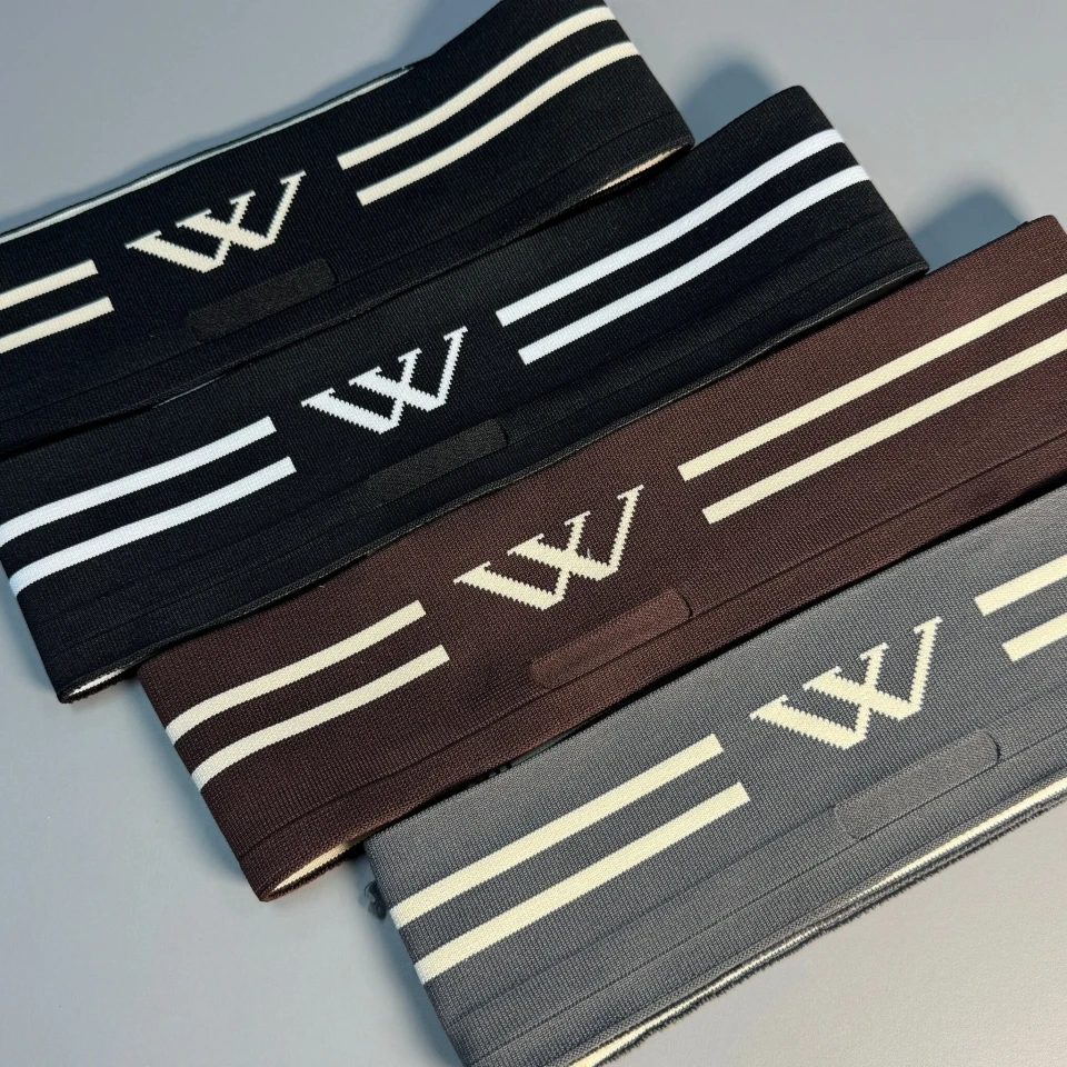 Пояс трикотажний довяз W (8.5 см*90 см), чорний+білий