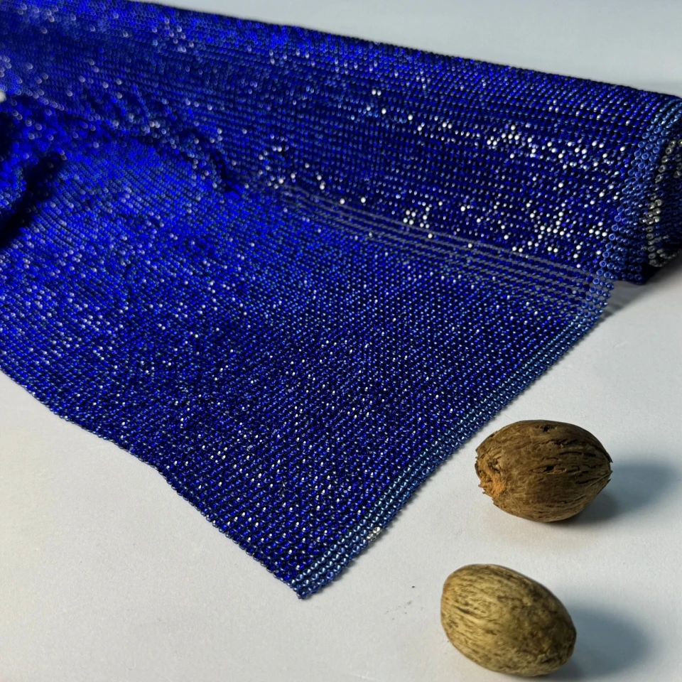 Стрази полотно пришив (36*120 см), електрик BLUE