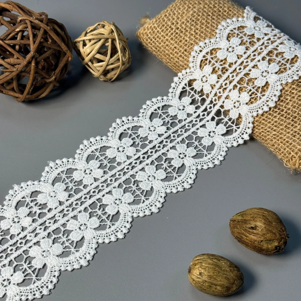 Мереживо поліестер 171 7 см.(19.7 метрів), білий