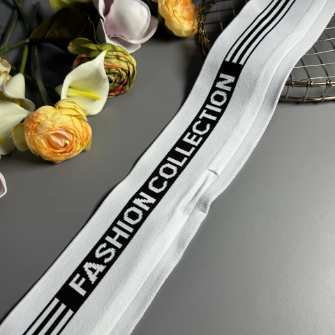 Пояс трикотажний довяз  FASHION COLLECTION (8.5 см*90 см), білий