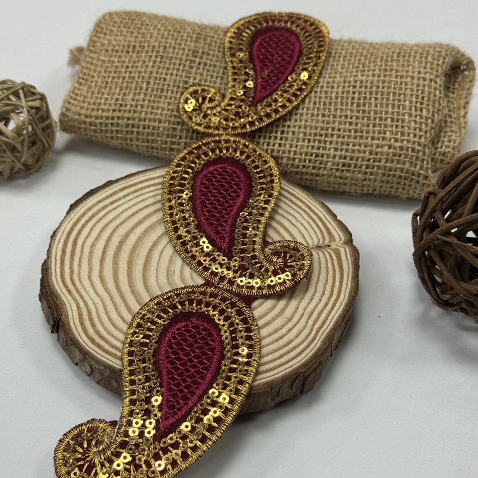 Тасьма клейова люрекс 7072 (4.8 м), бордовий