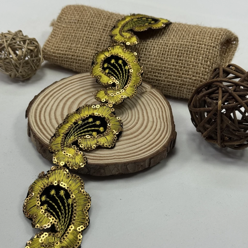 Тасьма клейова люрекс 7107 (4.8 м), жовтий