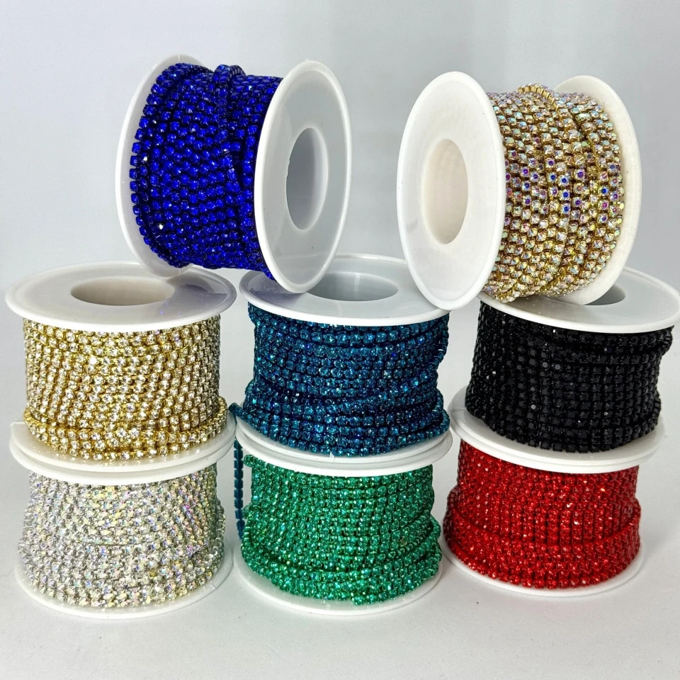 Цепі камні на бабінах ss 10 2.8 мм (10 ярдів/9,14 м.), золото