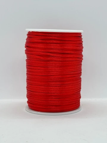Атласная корсетная тесьма 2.3 мм (100 ярдов/91,44 м.), 1 красный