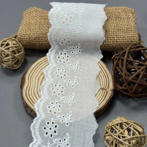 Мереживо прошва 8080 7,5 см.(160 ярдів/146,3 м.), Білий