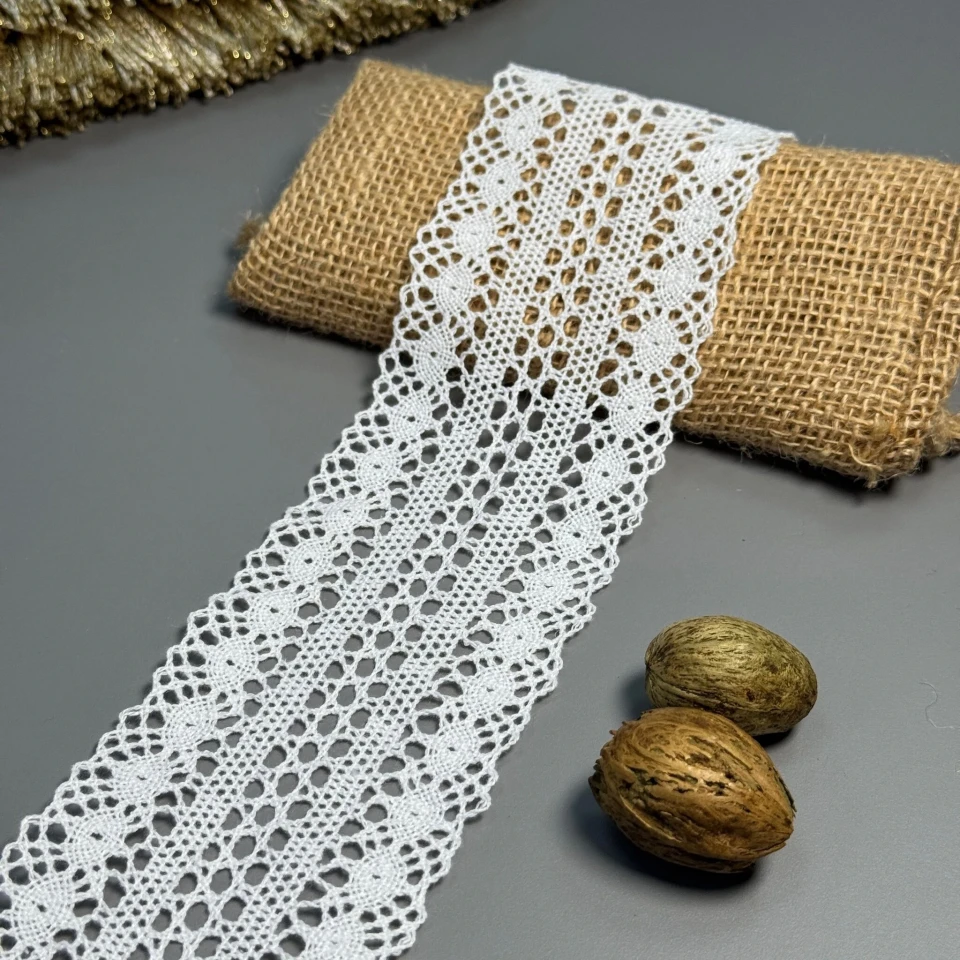 Мереживо макраме 8085 7 см.(50 ярдів/45,7 м.), білий