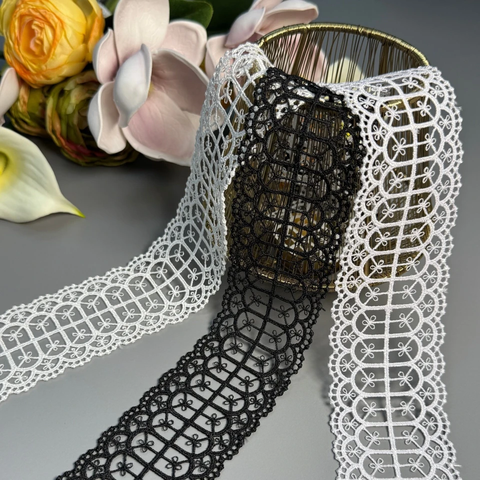 Мереживо поліестер ВВ103938 5 см.(15 ярдів13.5 м), білий