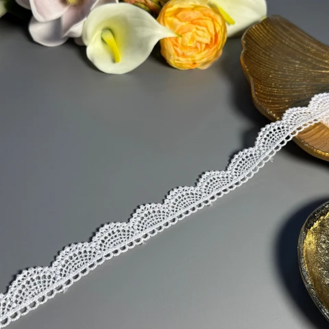 Мереживо поліестер 2 см ВВ104794b (30 ярдів/27.3 м.), білий