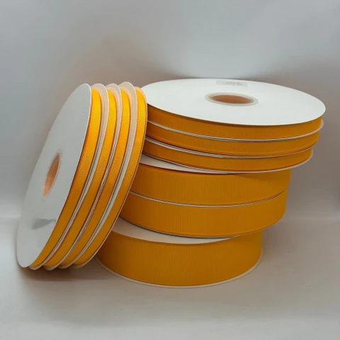Стрічка репс 0.65 см (33*100 ярдів/91 м.), 1016 жовтий янтарний