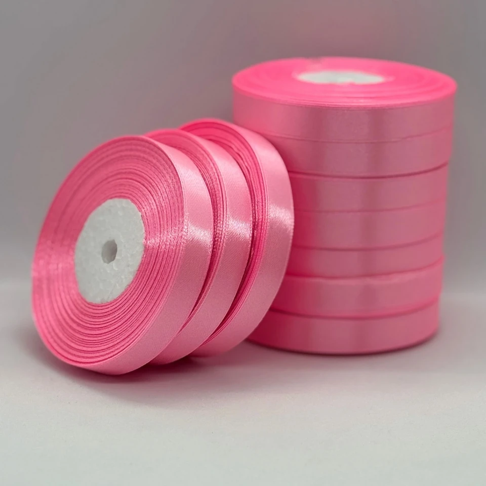 Стрічка атласна 1.2 см (10*36 ярдів), 147 китайський рожевий