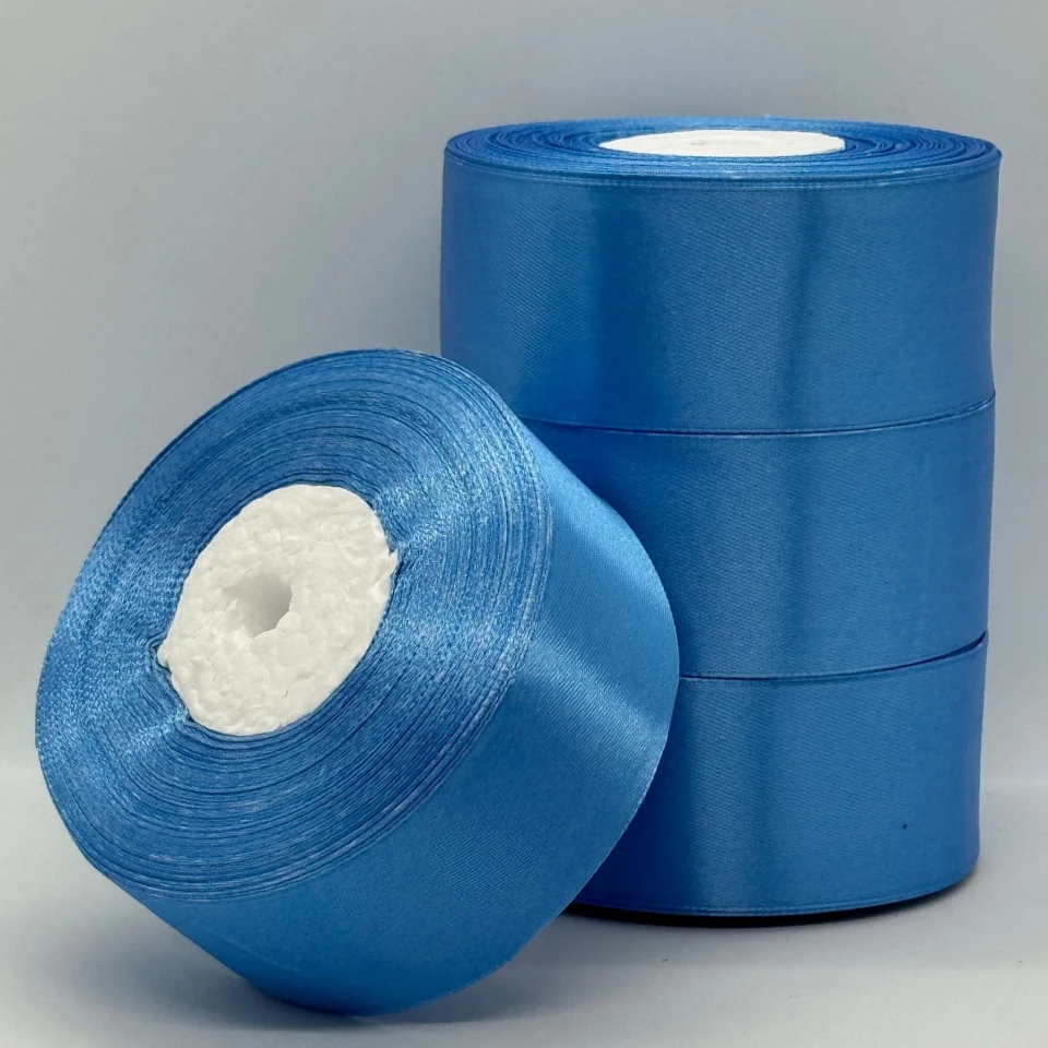 Стрічка атласна 4 см (5*36 ярдів) , 121 світлий синій