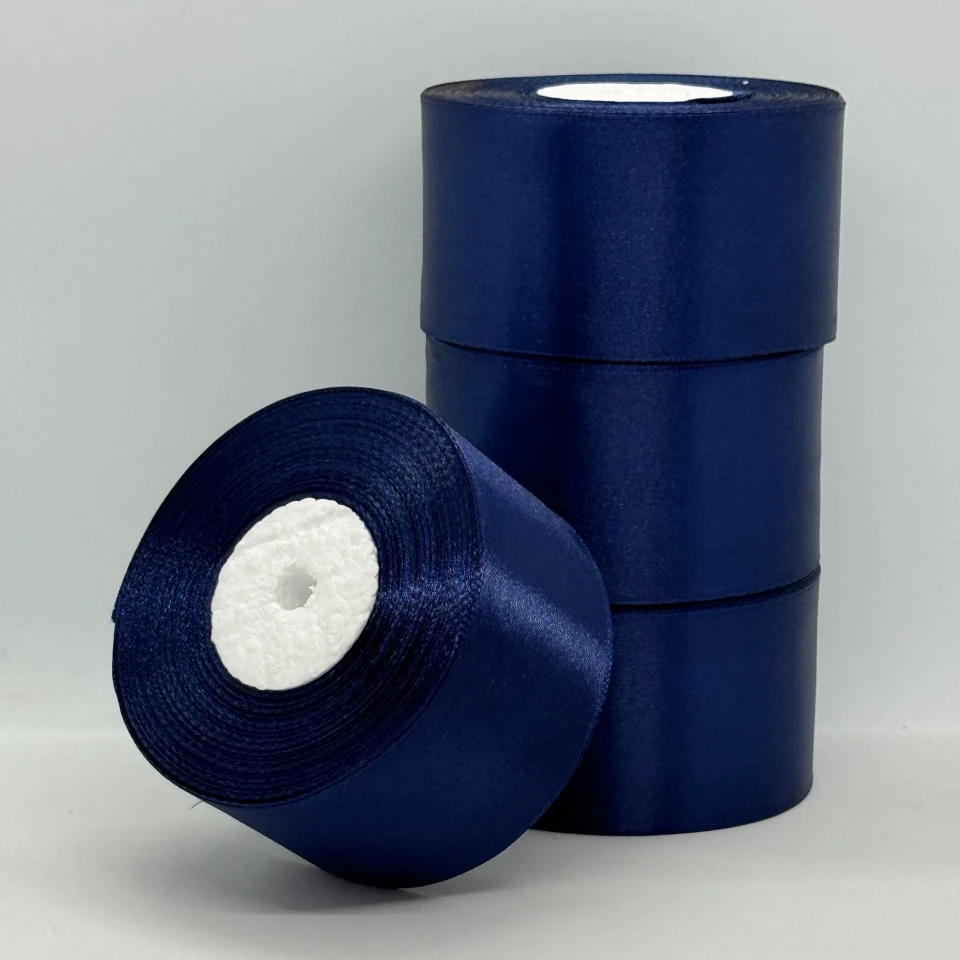 Стрічка атласна 5 см (4*36 ярдів), 120 синій шкільний