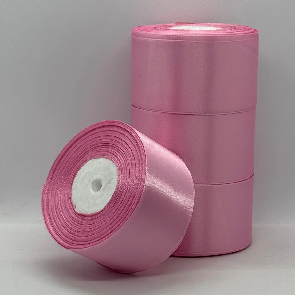Стрічка атласна 5 см (4*36 ярдів), 94 рожева пудра