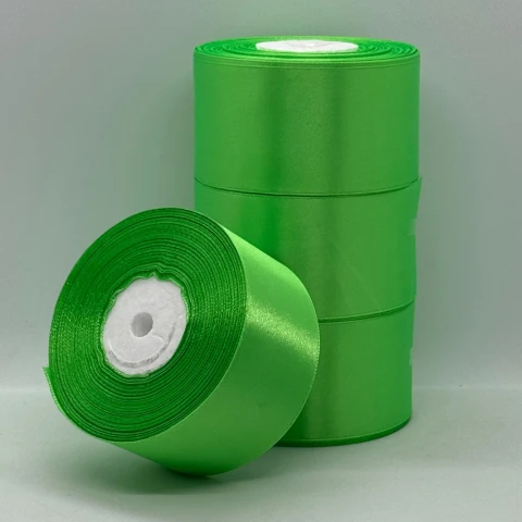 Стрічка атласна 5 см (4*36 ярдів), 115 зелене яблоко