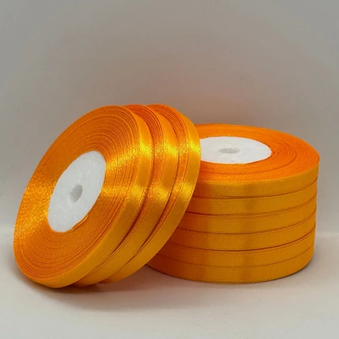 Стрічка атласна 0.6 см (10*36 ярдів), 17 жовтий янтарний