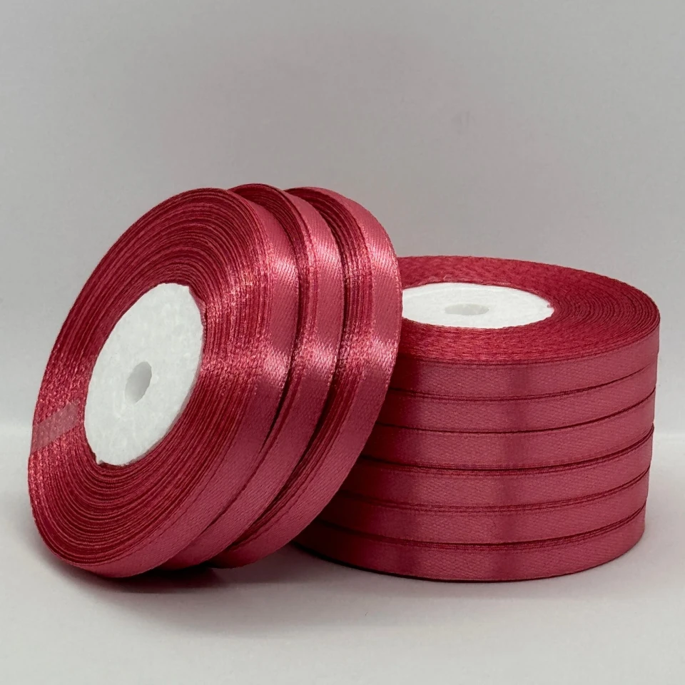 Стрічка атласна 0.6 см (10*36 ярдів), 170 темно-корраловий