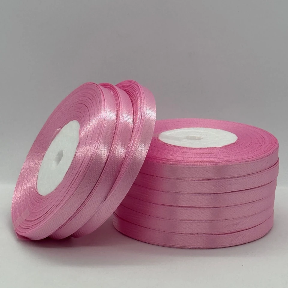 Стрічка атласна 0.6 см (10*36 ярдів), 94 рожева пудра