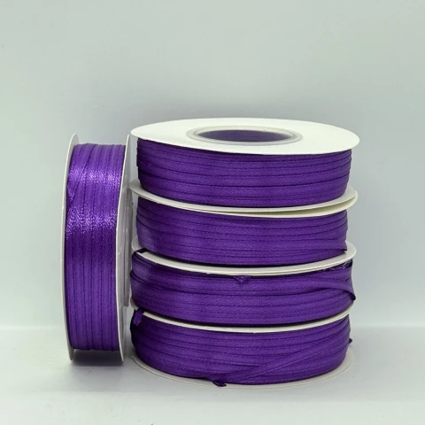 Стрічка атласна 0.3 см (5*100 ярдів), 35 баклажан