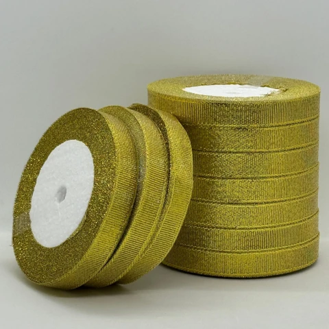 Тасьма парчева 1,2 см (10*25 ярдів/22,75 м.), золото