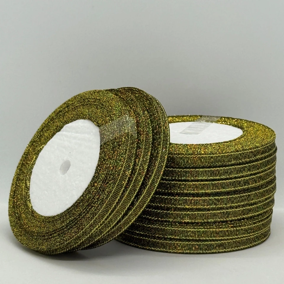 Тасьма парчева 0,6 см (10*25 ярдів/22,75 м.), 39 чорний + золото