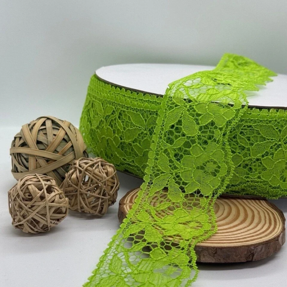 Мереживо поліестр кольорове 101 6 см (100 ярдів/91 м.), 4 салатовий