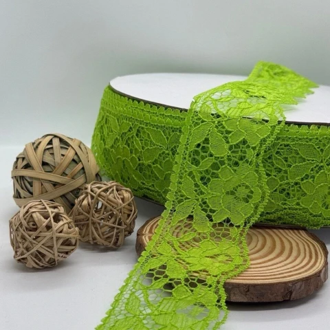 Мереживо поліестр кольорове 101 6 см (100 ярдів/91 м.), 4 салатовий