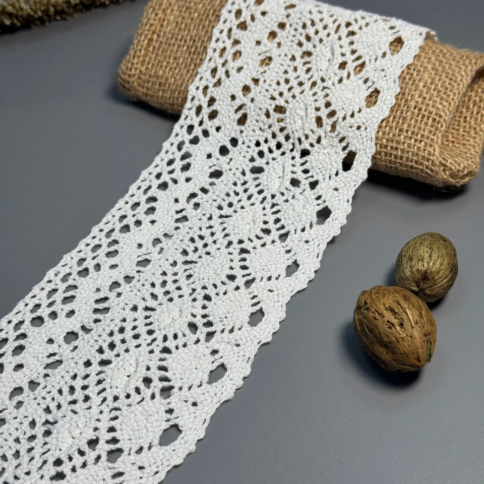 Кружево макраме 5327 8 см (50 ярдов/45,7 м), молочный